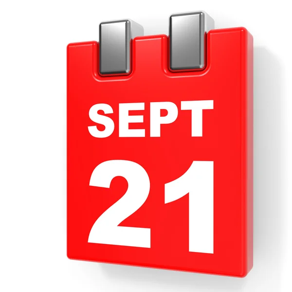21 września. Kalendarz na białym tle. — Zdjęcie stockowe