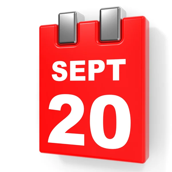 20 settembre. Calendario su sfondo bianco . — Foto Stock