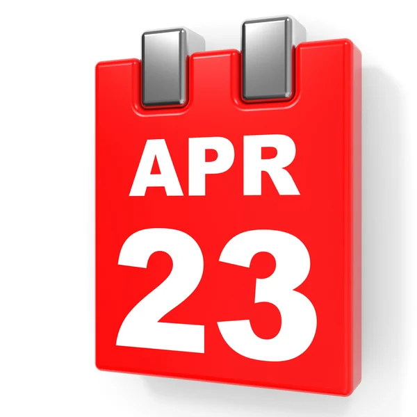 23 aprile. Calendario su sfondo bianco . — Foto Stock