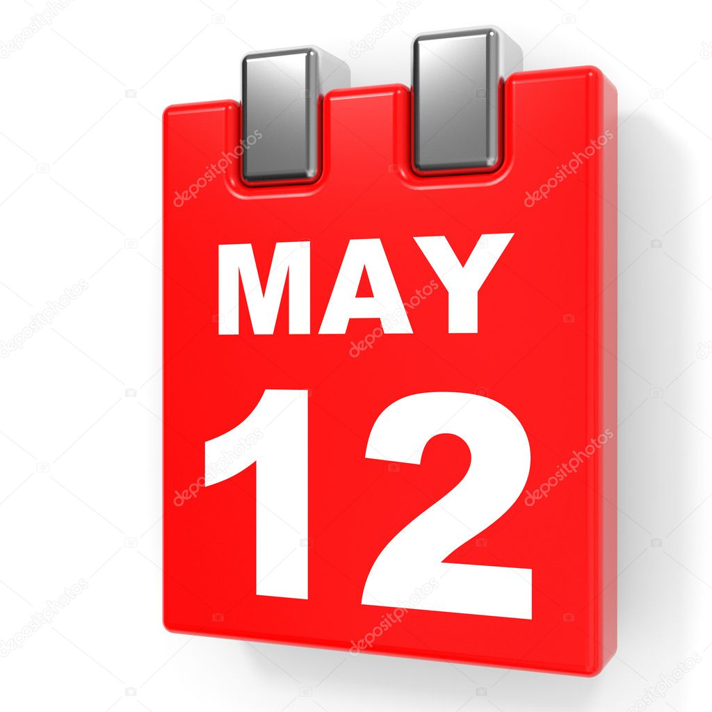 May 12. Calendar on white background.