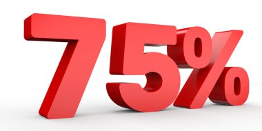 Seventy five percent off. Discount 75 %.
