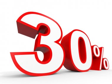 Thirty percent off. Discount 30 %.