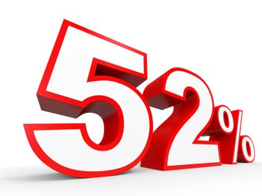 Fifty two percent off. Discount 52 %.
