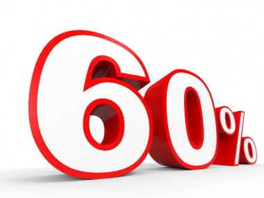Sixty percent off. Discount 60 %.