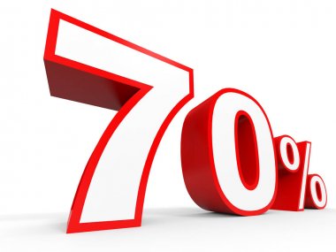 Seventy percent off. Discount 70 %.
