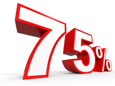 Seventy five percent off. Discount 75 %.