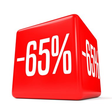 Altmış beş yüzde. %65 indirim. Kırmızı küp.