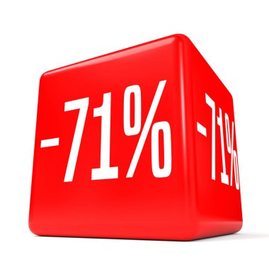 Yetmiş bir yüzde. %71 indirim. Kırmızı küp.