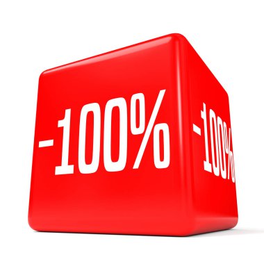 Yüzde yüz kapalı. %100 indirim. Kırmızı küp.