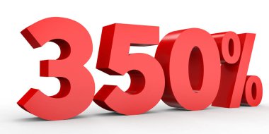 Üç yüz elli yüzde. %350. 3D çizim.