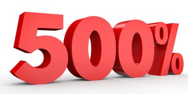 Yüzde beş yüz. %500. 3D çizim.
