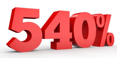 Beş yüz kırk yüzde. %540. 3D çizim.