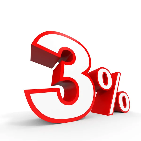 Three percent off. Discount 3 %. — 图库照片