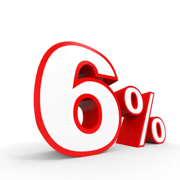 Six percent off. Discount 6 %. — ストック写真