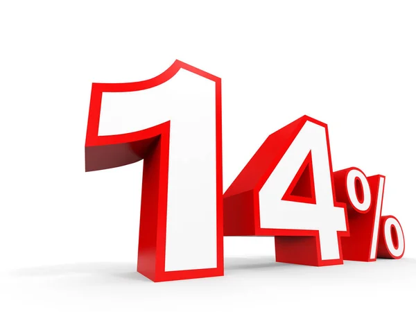 Fourteen percent off. Discount 14 %. — Stockfoto