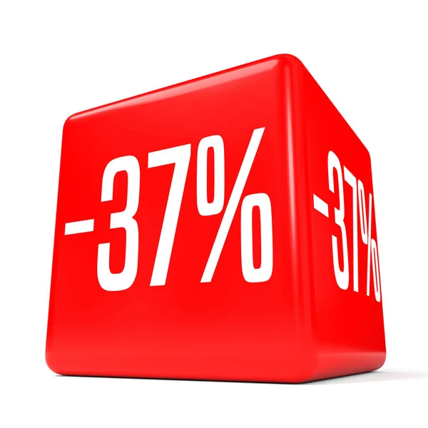 37% オフ。37% を割引します。赤キューブ. — ストック写真