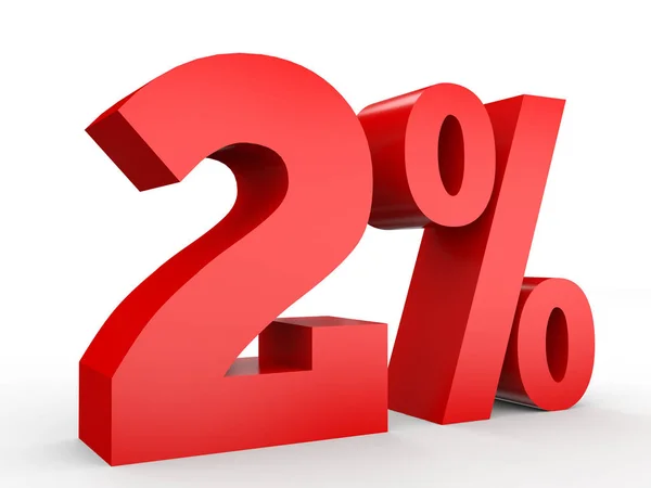 Two percent off. Discount 2 %. — Stock Photo, Image