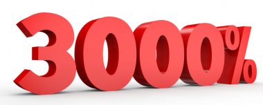 Yüzde üç bin. %3000. 3D çizim.