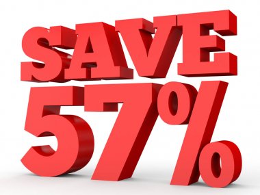 Fifty seven percent off. Discount 57 %.