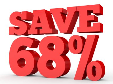 Sixty eight percent off. Discount 68 %.