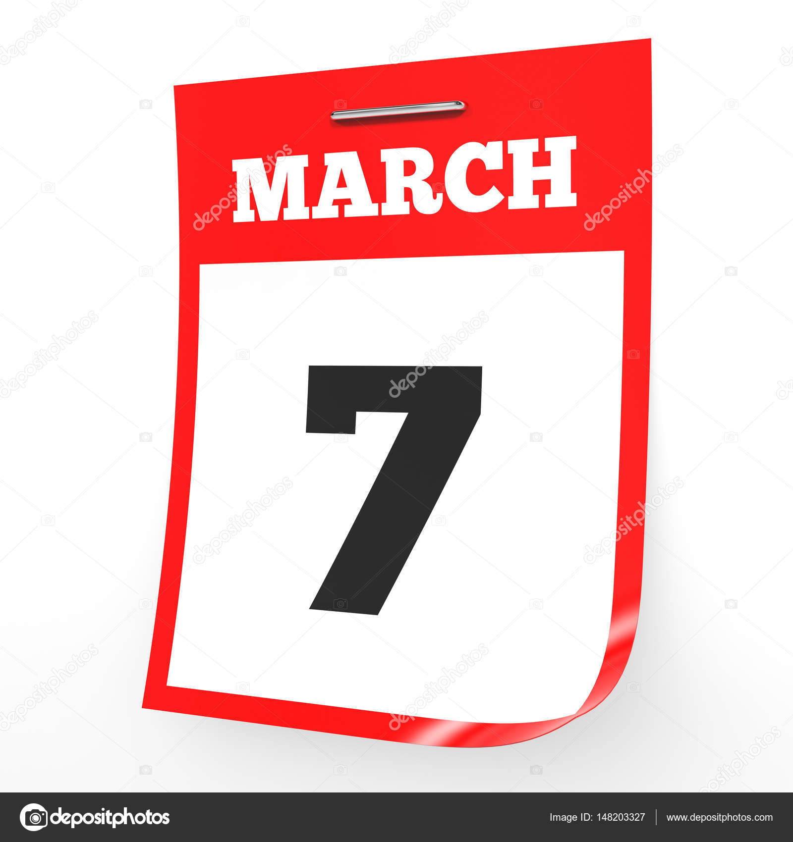 March 7. Calendar on white background. — Stock Photo © iCreative3D  #148203327