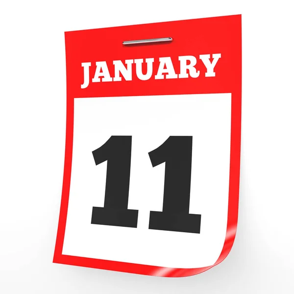 11. Januar Kalender auf weißem Hintergrund. — Stockfoto