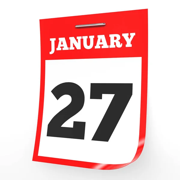 27 januari. Kalender op witte achtergrond. — Stockfoto