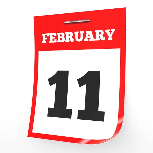 11 february calendar sheet with red pin. Stock Photo by ©iCreative3D