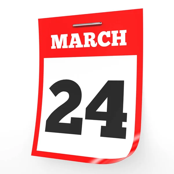 24. maaliskuuta. Kalenteri valkoisella taustalla . — kuvapankkivalokuva