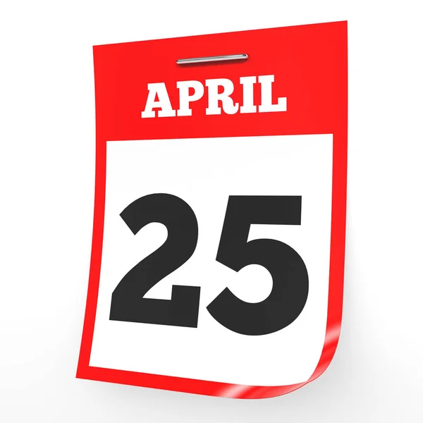 Le 24 avril. Calendrier sur fond blanc . — Photo de stock par ©iCreative3D - 126076468