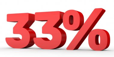 Thirty three percent off. Discount 33 %.