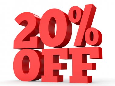 Twenty percent off. Discount 20 %.