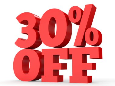 Thirty percent off. Discount 30 %.