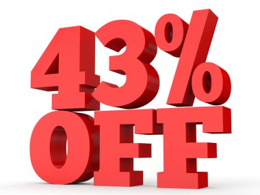 Forty three percent off. Discount 43 %.