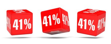 Kırk bir yüzde. %41 indirim. Kırmızı küpler.