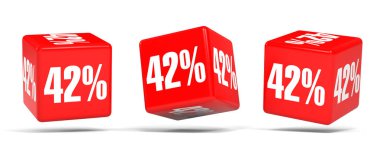 Kırk iki yüzde. %42 indirim. Kırmızı küpler.