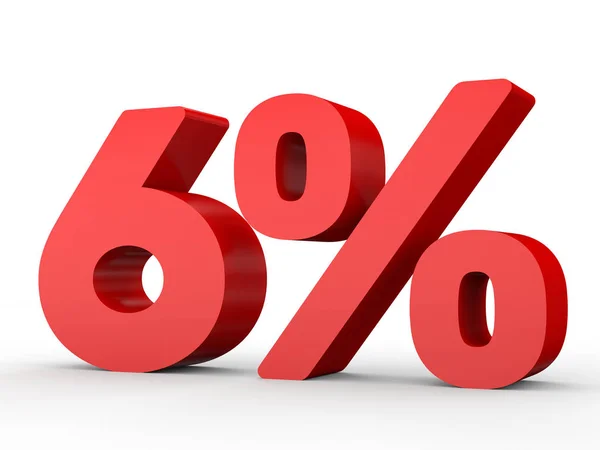 Seis por ciento menos. Descuento 6% . — Foto de Stock