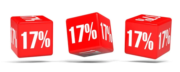Seventeen percent off. Discount 17 %. Red cubes. — Stock Photo, Image