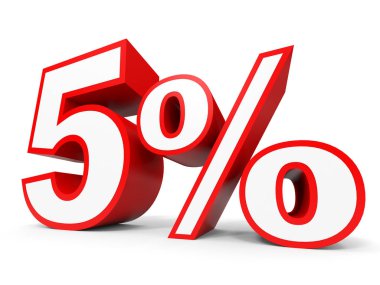 Five percent off. Discount 5 %.