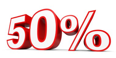Fifty percent off. Discount 50 %.