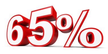Sixty five percent off. Discount 65 %.