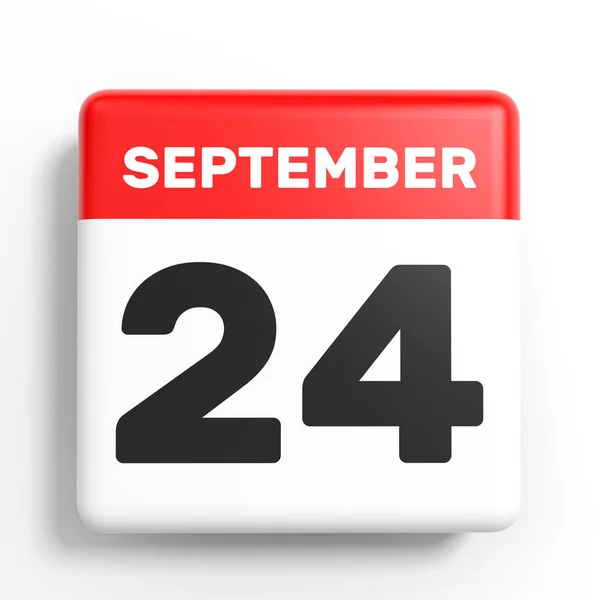 24 settembre. Calendario su sfondo bianco . — Foto Stock