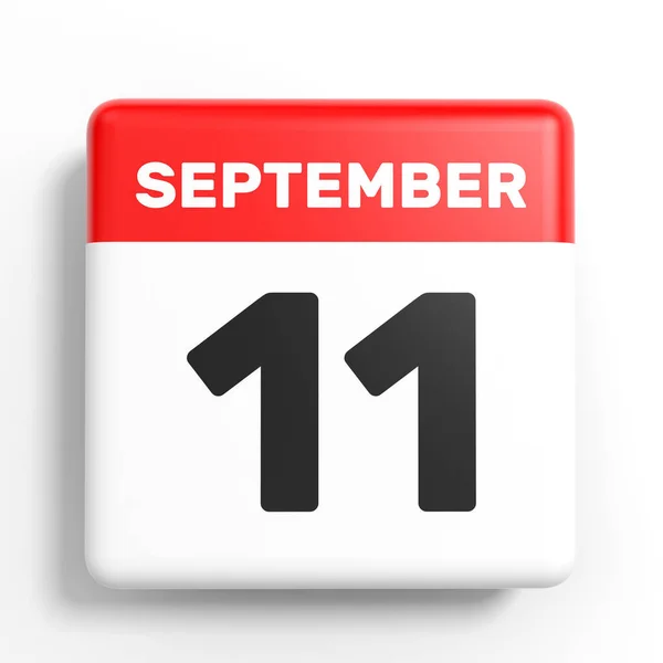 11 september. Kalender op witte achtergrond. — Stockfoto