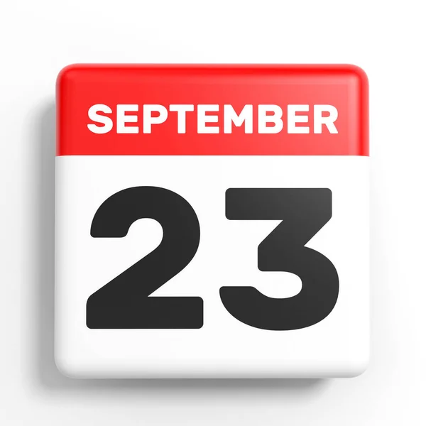 23 settembre. Calendario su sfondo bianco . — Foto Stock