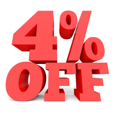 Four percent off. Discount 4 %.