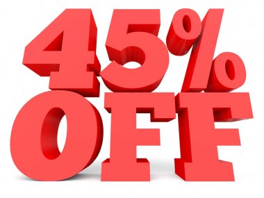 Forty five percent off. Discount 45 %.