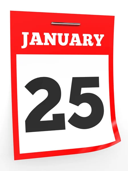 25 januari. Kalender op witte achtergrond. — Stockfoto