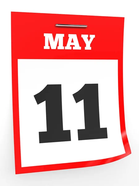 11 de mayo. Calendario sobre fondo blanco . — Foto de Stock