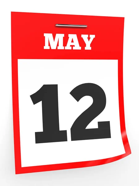 12 maj. Kalender på vit bakgrund. — Stockfoto