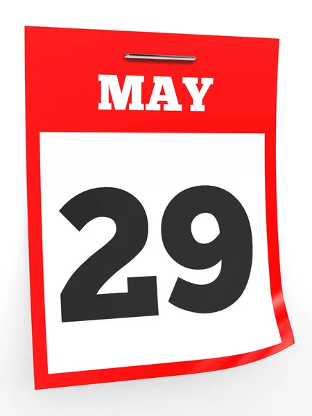 29 de mayo. Calendario sobre fondo blanco . — Foto de Stock